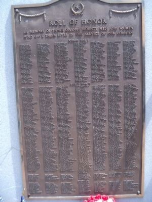 Orange County Veterans Memorial Marker image. Click for full size.