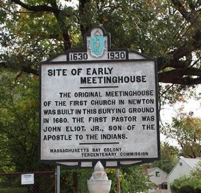 Site of Early Meeting House Marker. Click for full size. Site of Early Meeting House Marker image. Click for full size.