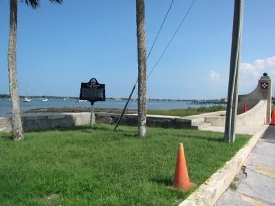 Old location of marker at Avenida Menendez and St. Francis Street image. Click for full size.
