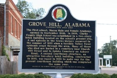Grove Hill, Alabama Marker (Reverse) image. Click for full size.