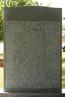 Capt. Dempsey Hammond Salley Marker image. Click for full size.