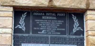 Top Section - - Indiana Initial Point Memorial Marker image. Click for full size.