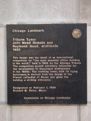Tribune Tower Marker image. Click for full size.
