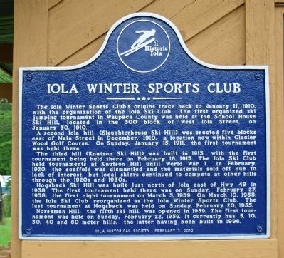 Iola Winter Sports Club Marker image. Click for full size.