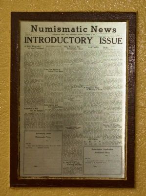 Birthplace of Numismatic News Marker. Click for full size. Birthplace of Numismatic News Marker image. Click for full size.