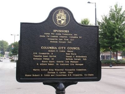 Remembering Dr. King Marker Reverse image. Click for full size.