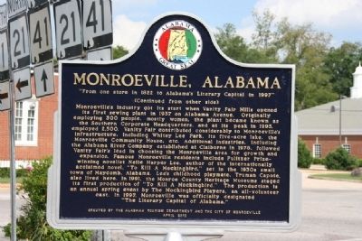 Monroeville, Alabama Marker (Reverse) image. Click for full size.