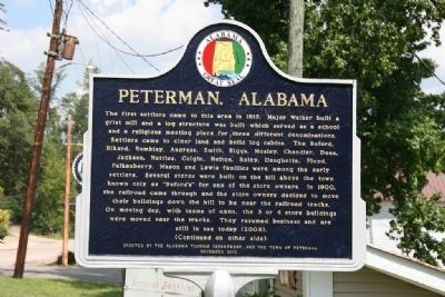 Peterman, Alabama Marker (Front) image. Click for full size.