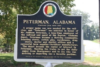 Peterman, Alabama Marker (Reverse) image. Click for full size.