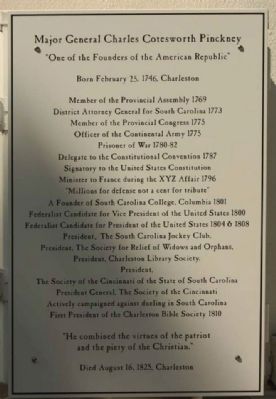 Major General Charles Cotesworth Pinckney Marker image. Click for full size.