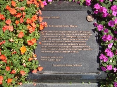 Site of the Sauganash Hotel/Wigwam Marker image. Click for full size.