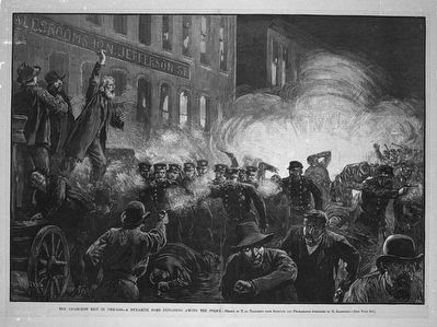 Contemporary Illustration of the Haymarket Riot image. Click for full size.