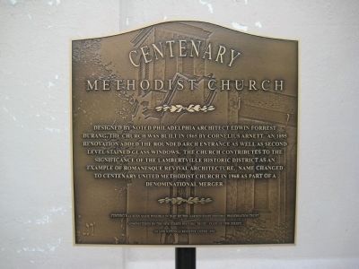 Centenary Methodist Church Marker image. Click for full size.