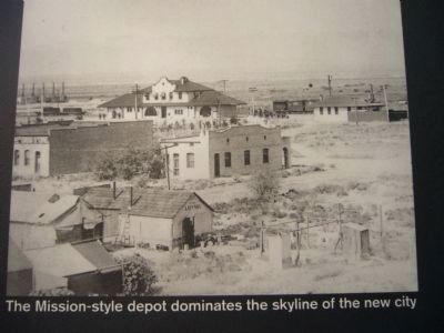 Photo on First Train Depot Marker. Click for full size. Photo on First Train Depot Marker image. Click for full size.