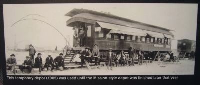 Photo on First Train Depot Marker image. Click for full size.