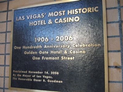 Las Vegas' Most Historic Hotel & Casino Marker image. Click for full size.