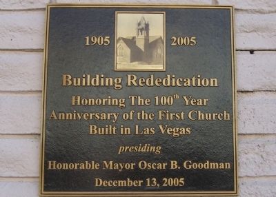 First Church Built in Las Vegas Marker image. Click for full size.