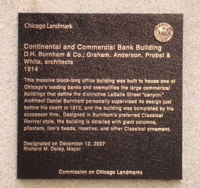 Continental and Commercial Bank Building Marker image. Click for full size.