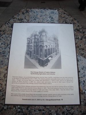 The Chicago Board of Trades Statues Marker image. Click for full size.