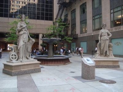 The Chicago Board of Trades Statues and Marker image. Click for full size.