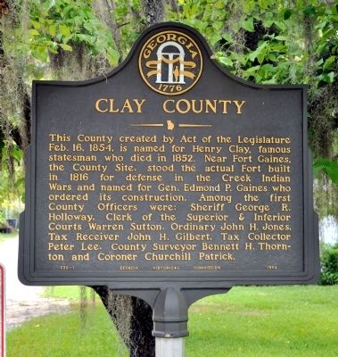 Clay County Marker. Click for full size. Clay County Marker image. Click for full size.