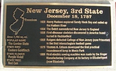 New Jersey, 3rd State Marker image. Click for full size.