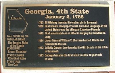 Georgia, 4th State Marker image. Click for full size.
