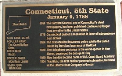 Connecticut, 5th State Marker image. Click for full size.
