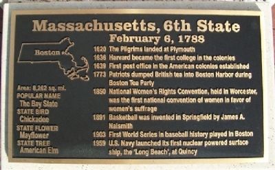 Massachusetts, 6th State Marker image. Click for full size.
