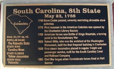 South Carolina, 8th State Marker image. Click for full size.