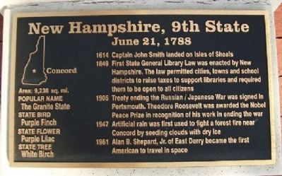 New Hampshire, 9th State Marker image. Click for full size.