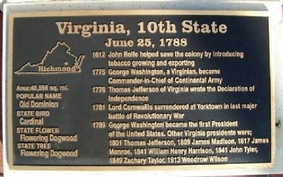 Virginia, 10th State Marker image. Click for full size.