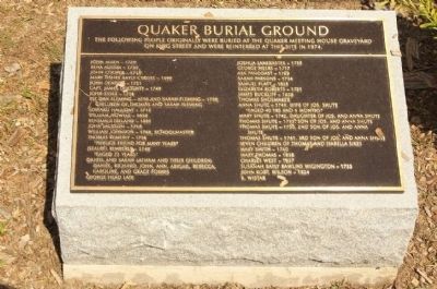 Quaker Burial Ground Marker. Click for full size. Quaker Burial Ground Marker image. Click for full size.