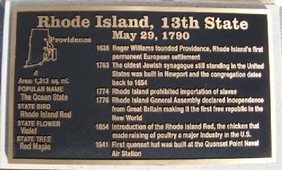 Rhode Island, 13th State Marker image. Click for full size.
