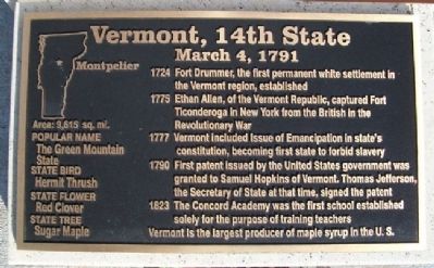 Vermont, 14th State Marker image. Click for full size.