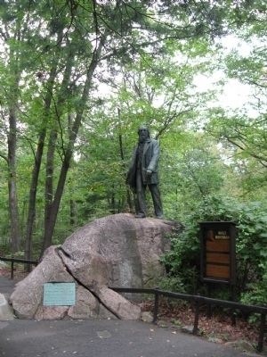 Walt Whitman Statue and Marker image. Click for full size.