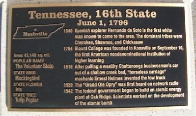 Tennessee, 16th State Marker image. Click for full size.