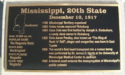 Mississippi, 20th State Marker image. Click for full size.