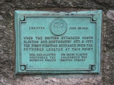 First Fighting at Fort Clinton Marker. Click for full size. First Fighting at Fort Clinton Marker image. Click for full size.