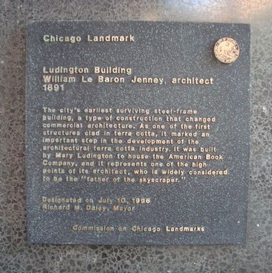 Ludington Building Marker. Click for full size. Ludington Building Marker image. Click for full size.