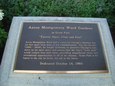 Aaron Montgomery Ward Gardens Marker. Click for full size. Aaron Montgomery Ward Gardens Marker image. Click for full size.