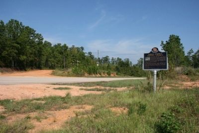 The dirt road across from the marker is the road to Indian Springs Baptist Church. Click for full size. The dirt road across from the marker is the road to Indian Springs Baptist Church image. Click for full size.