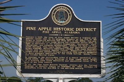 Pine Apple Historic District Marker. Click for full size. Pine Apple Historic District Marker image. Click for full size.