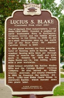 Lucius S. Blake Marker image. Click for full size.