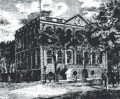 Charleston City Hall Engraving<br>Showing Original Brick Exterior image. Click for full size.