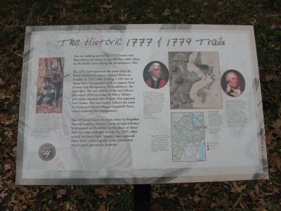 The Historic 1777 & 1779 Trails Marker. Click for full size. The Historic 1777 & 1779 Trails Marker image. Click for full size.