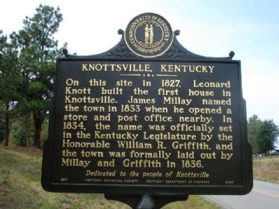 Knottsville, Kentucky/Leonard Knott Homestead Marker image. Click for full size.