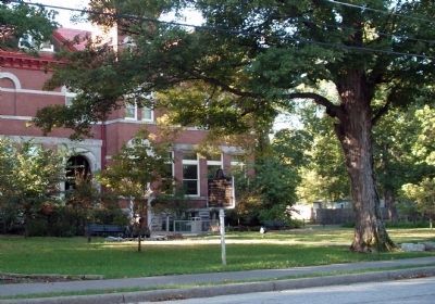Wide View - - New Harmony Workingmen's Institute Marker. Click for full size. Wide View - - New Harmony Workingmen's Institute Marker image. Click for full size.