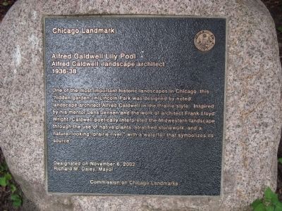 Alfred Caldwell Lily Pool Marker. Click for full size. Alfred Caldwell Lily Pool Marker image. Click for full size.