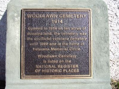 Woodlawn Cemetery Marker image. Click for full size.